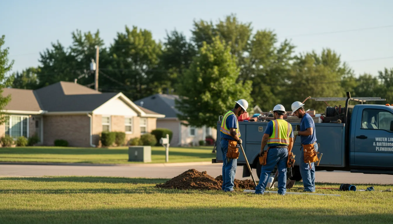 Residential water line and bathroom plumbing service in Las Vegas, NM